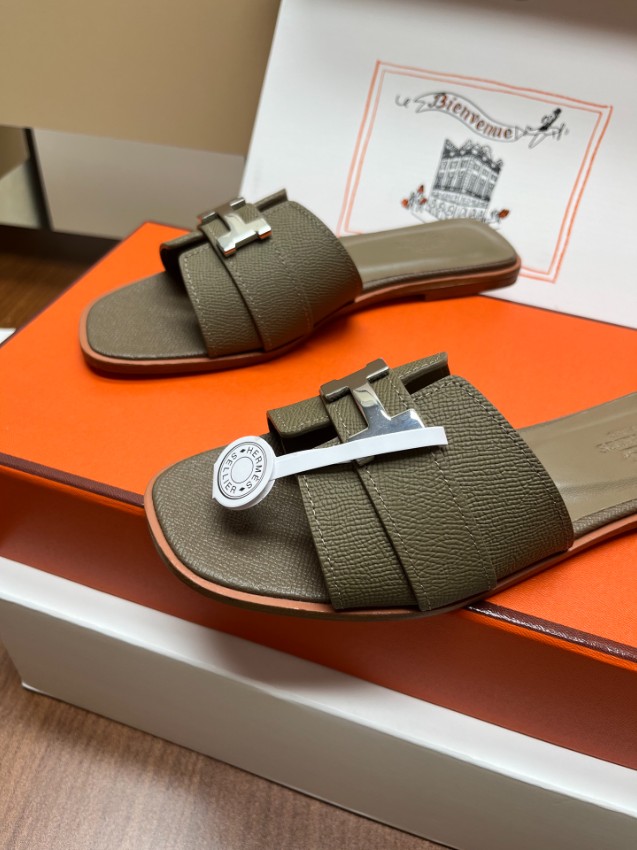 エルメス 本物級コピー Hバックルスライドサンダル グレージュカラー 上質仕上げ 高品質モデル_7
