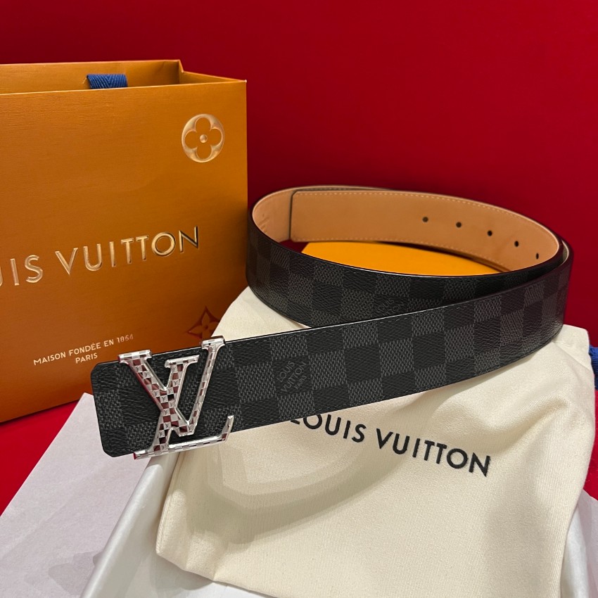 ルイ・ヴィトン n級 ダミエグラフィット ベルト シルバーLVバックル 実店舗運営_2