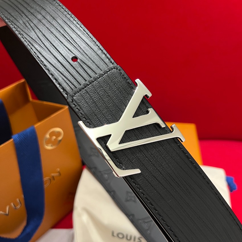 ルイ・ヴィトン 格安 エピレザーベルト シルバーLVバックル ブラック 本革使用_8