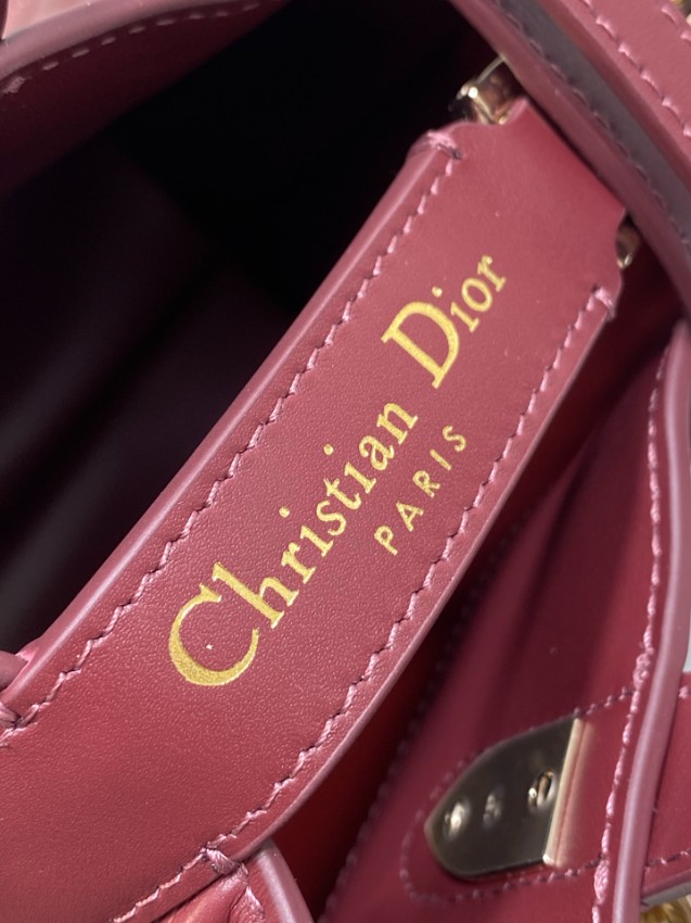 ディオール 格安 カロ スモールトートバッグ ボルドー キルティングデザイン 本革使用_7