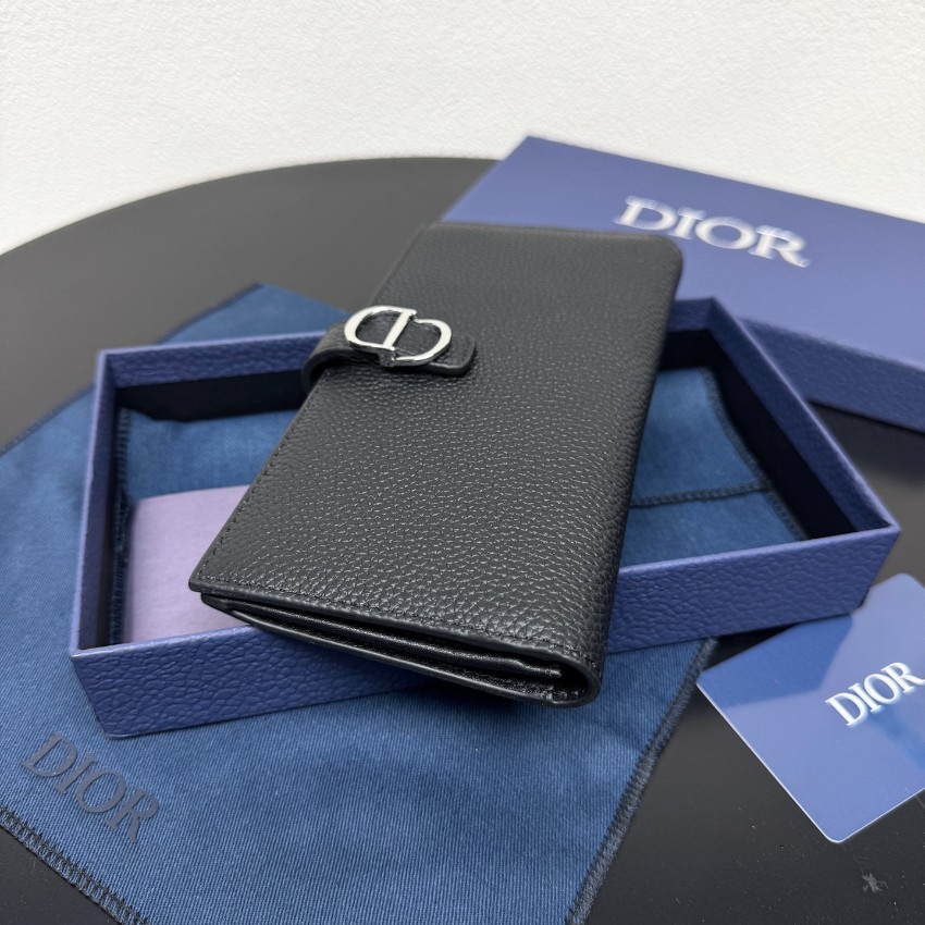 ディオール スーパーコピー ロングウォレット ブラック レザー CDバックル 上質仕上げ 定番_1