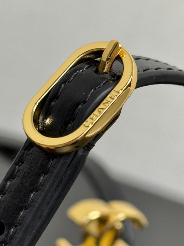 シャネル 格安 ボストンショルダーバッグ ブラックレザー ゴールドCC金具 本革使用_2
