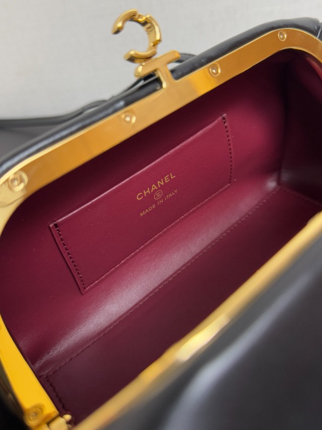 シャネル 格安 ボストンショルダーバッグ ブラックレザー ゴールドCC金具 本革使用_7