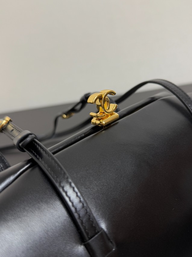 シャネル 格安 ボストンショルダーバッグ ブラックレザー ゴールドCC金具 本革使用_9