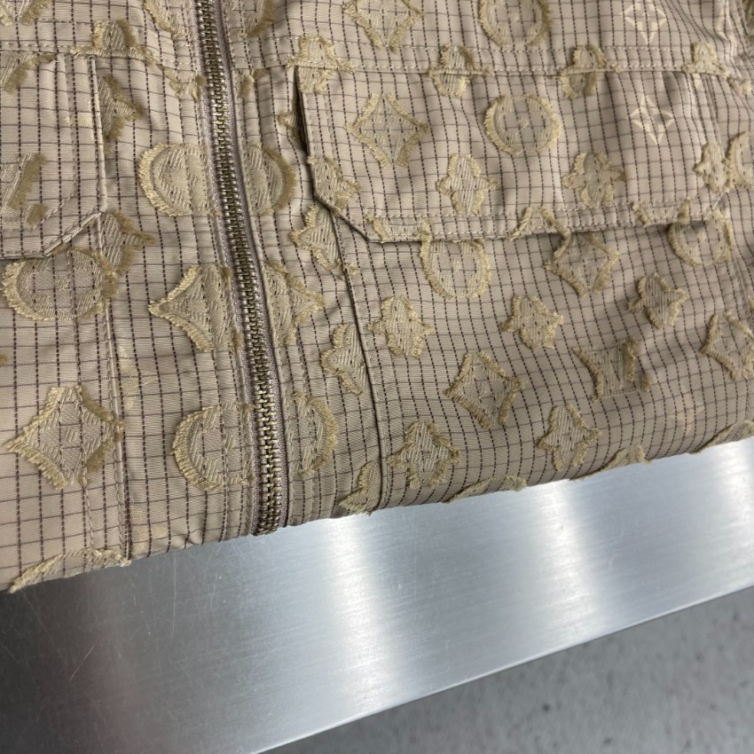 ルイ・ヴィトン n級 モノグラムジップアップシャツジャケット ベージュ立体刺繍夏服デザイン 丁寧な縫製_3