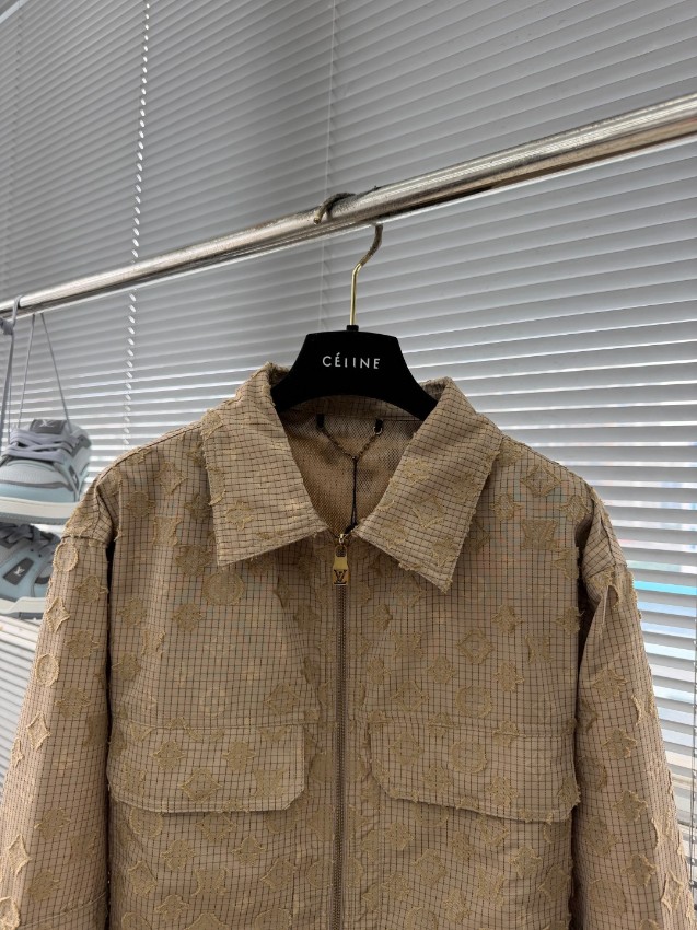 ルイ・ヴィトン n級 モノグラムジップアップシャツジャケット ベージュ立体刺繍夏服デザイン 丁寧な縫製_5