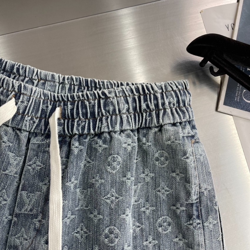 ルイ・ヴィトン スーパーコピー デニムショートパンツ モノグラム総柄 ブランド服コピー激安 満足度高い_2