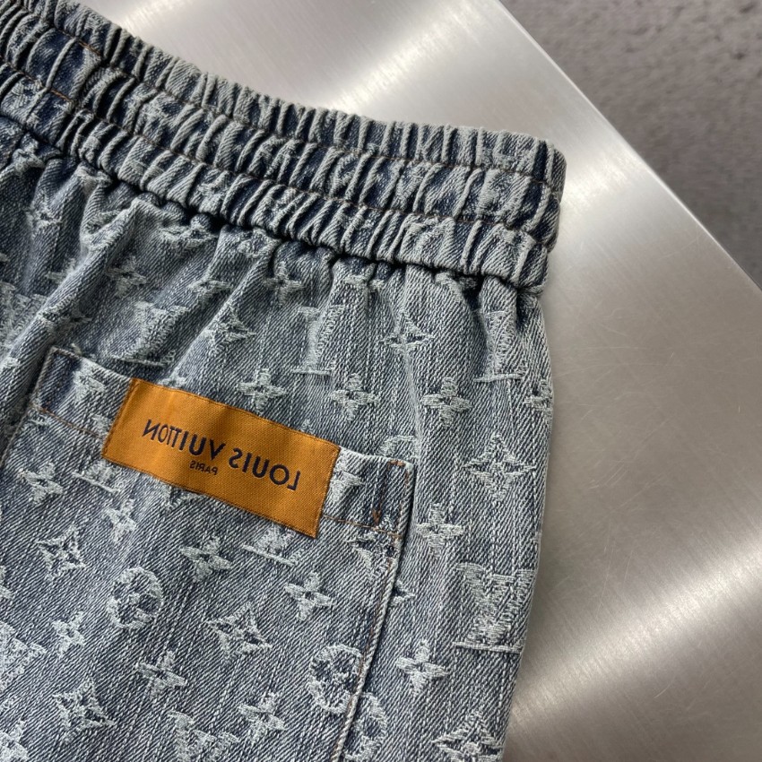 ルイ・ヴィトン スーパーコピー デニムショートパンツ モノグラム総柄 ブランド服コピー激安 満足度高い_3
