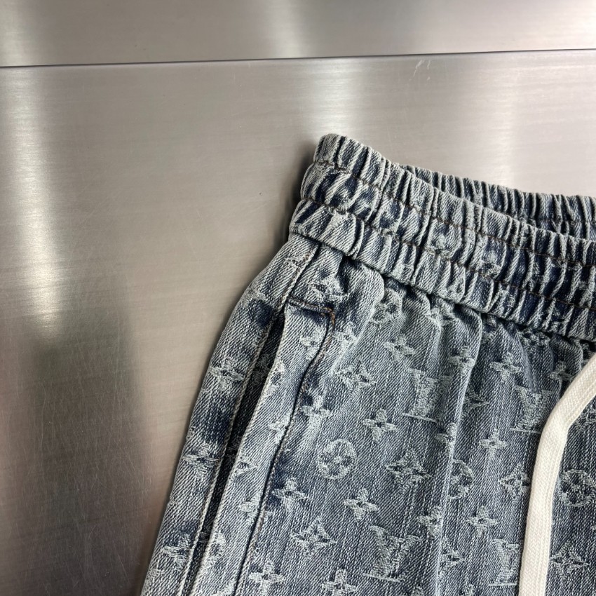 ルイ・ヴィトン スーパーコピー デニムショートパンツ モノグラム総柄 ブランド服コピー激安 満足度高い_1