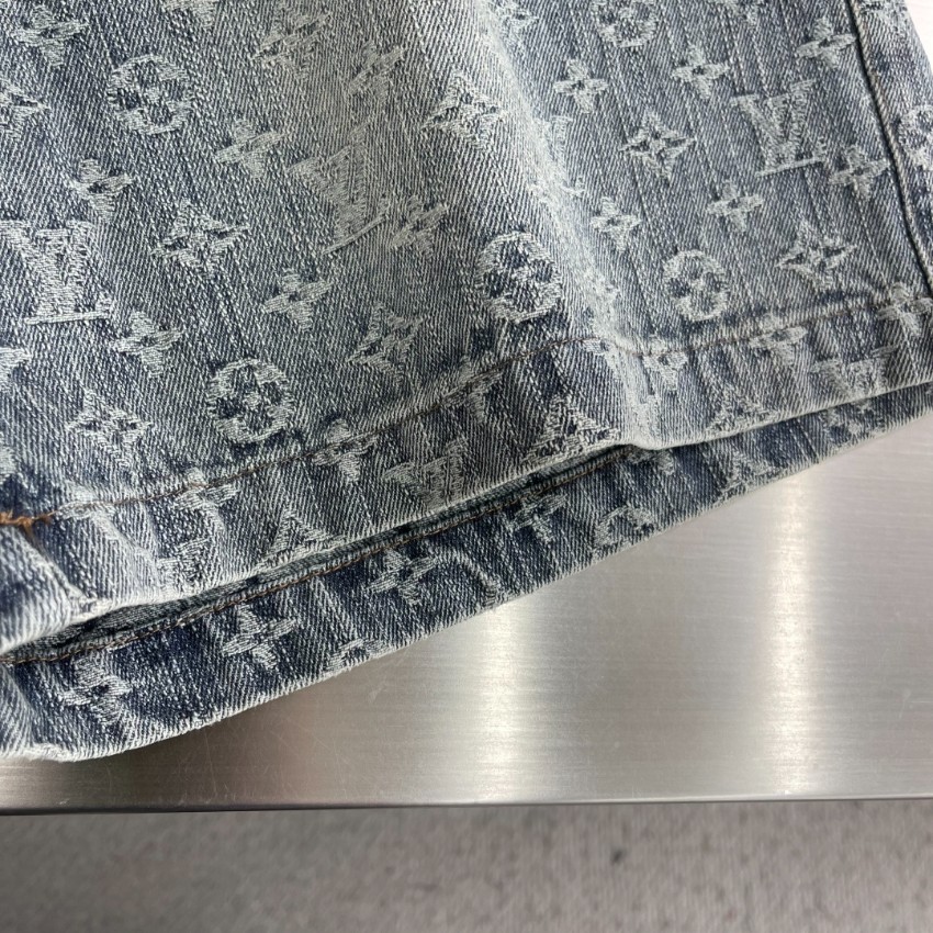 ルイ・ヴィトン スーパーコピー デニムショートパンツ モノグラム総柄 ブランド服コピー激安 満足度高い_4