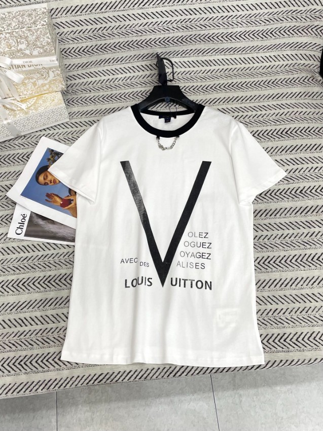 ルイ・ヴィトン n級 半袖ロゴTシャツ Vグラフィック 男女兼用 実店舗運営_3