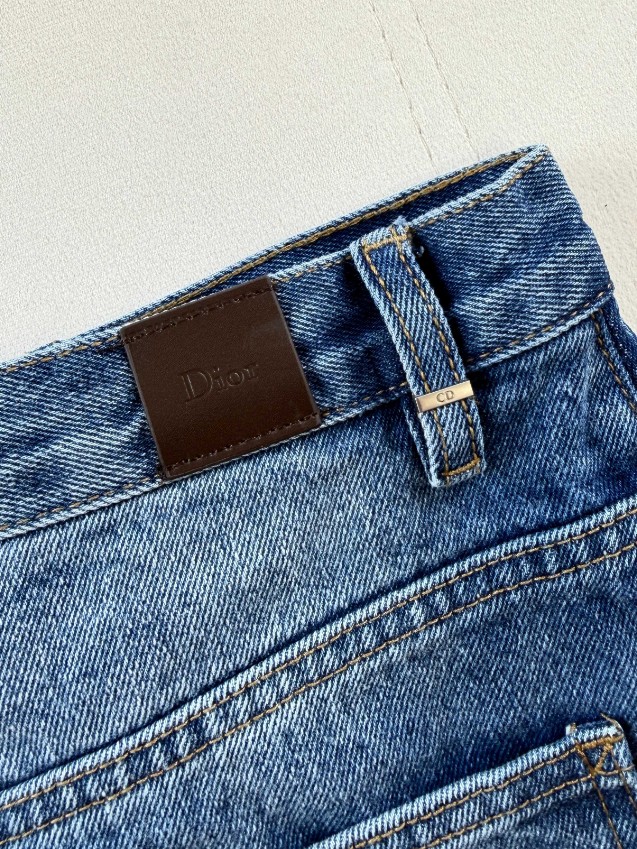 ディオール n級 ワイドデニムパンツ サイドラインロゴデザイン 通気カジュアル仕様 実店舗運営 メンズジーンズ_8