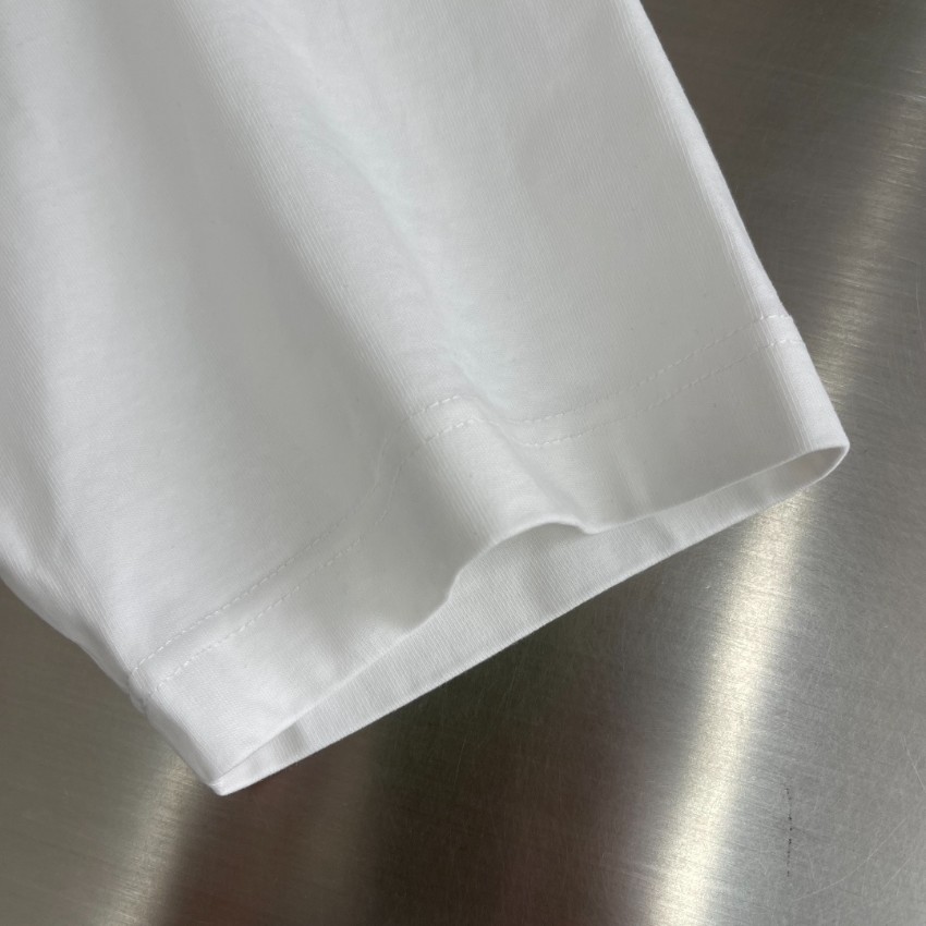 サンローラン n級 ホワイト 半袖Tシャツ ロゴ刺繍 オーバーサイズ 夏服 丁寧な縫製_1